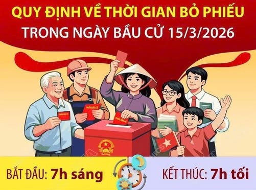 Quy định thời gian bắt đầu và kết thúc bỏ phiếu bầu cử